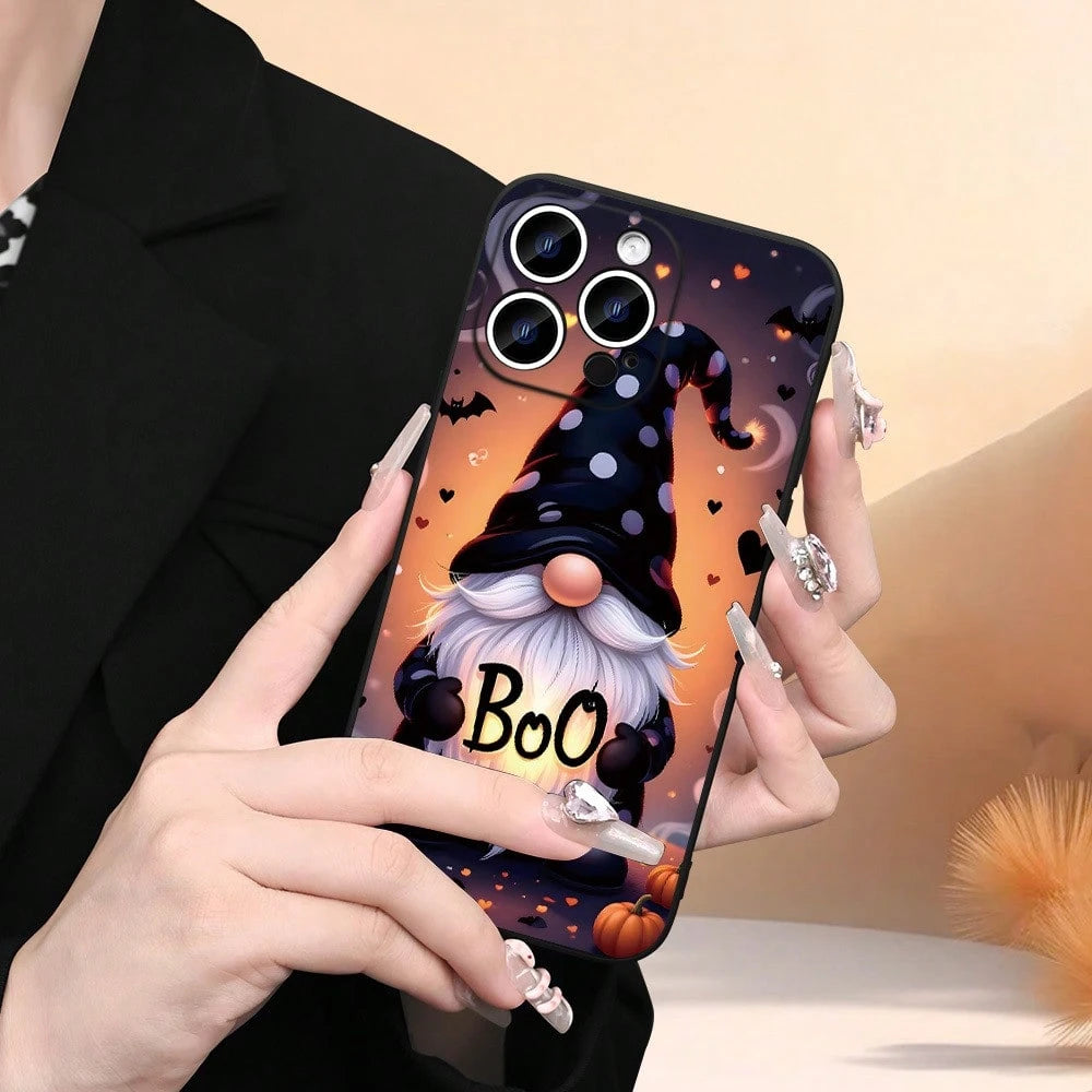 Phone Case: Halloween Gnome Pattern Phone Case For IPhone 17 16 15 14 13 12 11 7 X XR XSMAX Cute Cartoon Boo Soft TPU Protective Cover For Kids Women,Suitable For IPhone17 Air