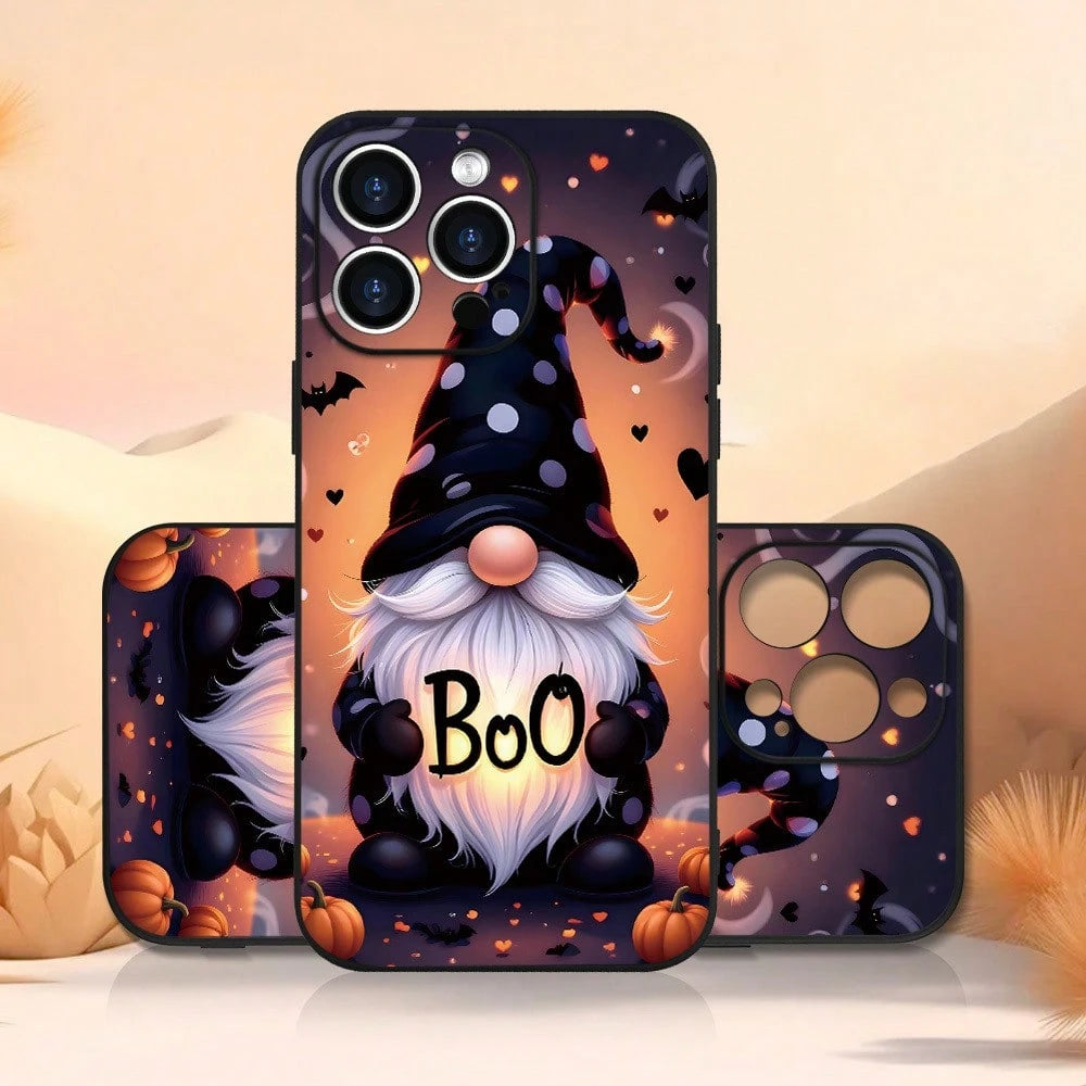 Phone Case: Halloween Gnome Pattern Phone Case For IPhone 17 16 15 14 13 12 11 7 X XR XSMAX Cute Cartoon Boo Soft TPU Protective Cover For Kids Women,Suitable For IPhone17 Air