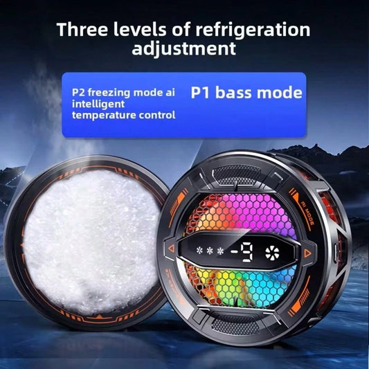Phone Magnetic Cooling Fan, Tablet Cooling Fan, LCD Large Display, 2-In-1 Clip-On Magnetic Semiconductor Cooling, Essential Phone Gaming Cooler, Compatible With IPhone And Android Phones, Cool Appeara