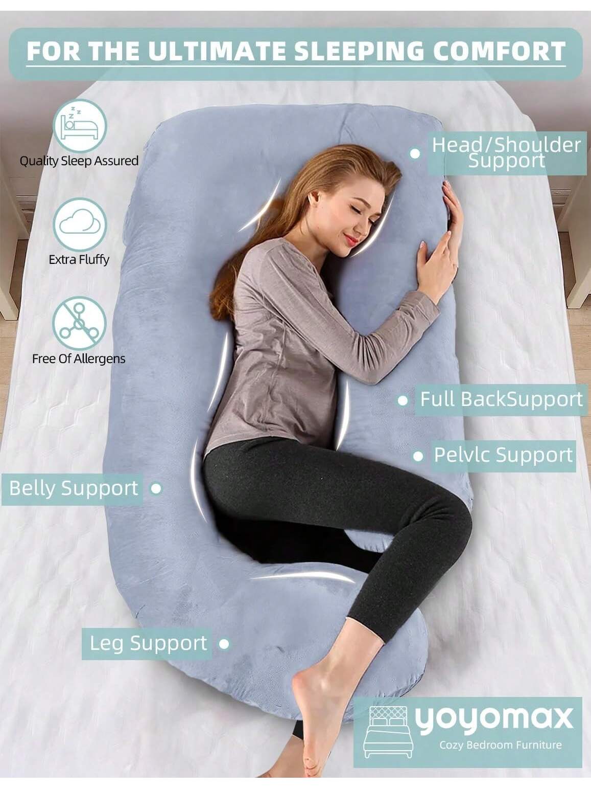 Pillow For Pregnant Women, Supporting Back, Legs, Abdomen And Buttocks, Necessary For Pregnancy, Detachable Pillowcase, Adult Body Pillow.