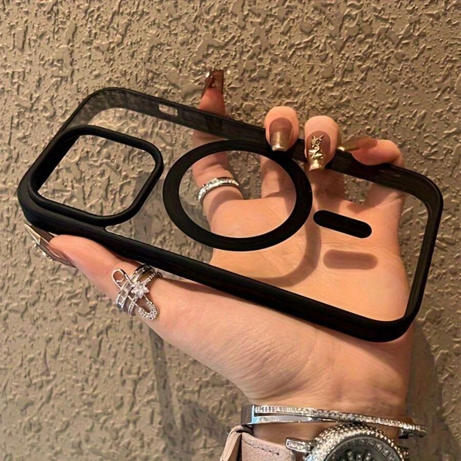 Pink Lilies Magnetic Phone Case Is Suitable For IPhone 16/15/14/13/12 Pro/11/XS Max 68 Plus. It Features A Fashionable And Pattern Design. The Transparent Case Comes In Multiple Colors And Is A Classi
