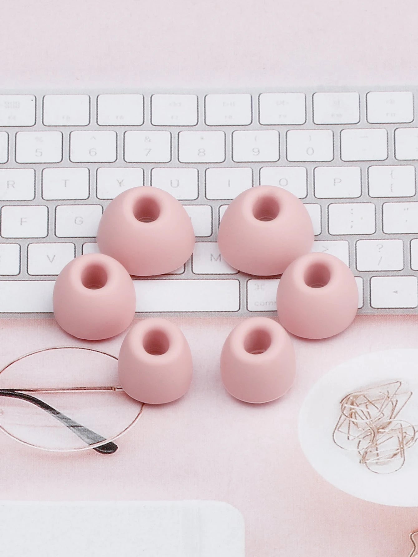Pink Silicone Earphone Silicone Earmuff Apple Pink 6pcs Silicone Earphone Earmuff Compatible With Airpods Pro Spring Gift