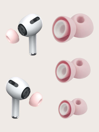 Pink Silicone Earphone Silicone Earmuff Apple Pink 6pcs Silicone Earphone Earmuff Compatible With Airpods Pro Spring Gift