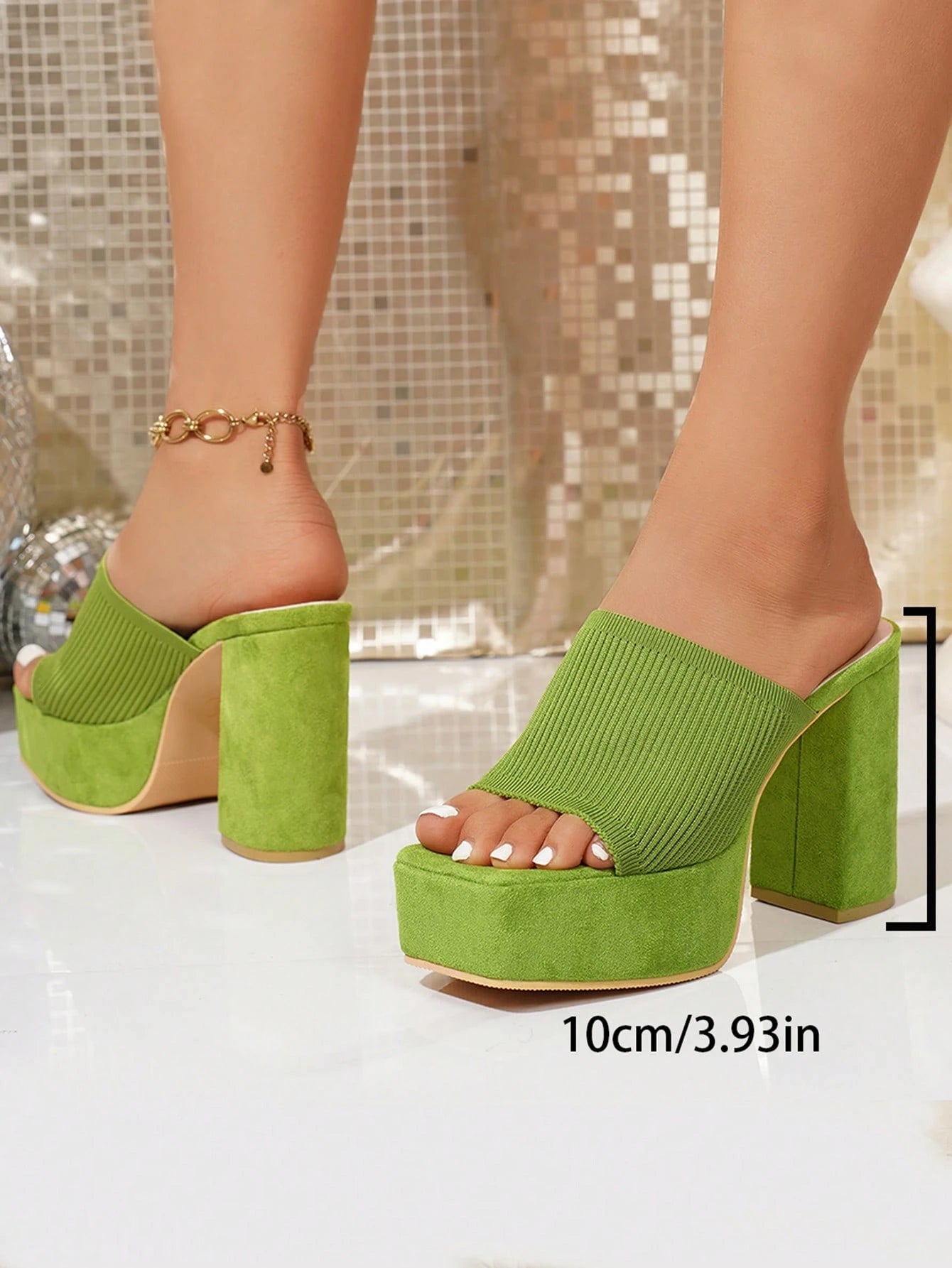 planare New Women's Thick Sole Chunky Heel Sandals, Slip-On Comfortable & Lightweight, Dopamine Color, Suitable For Casual, Daily, Party, Pool Matching In Summer,Platform Heels