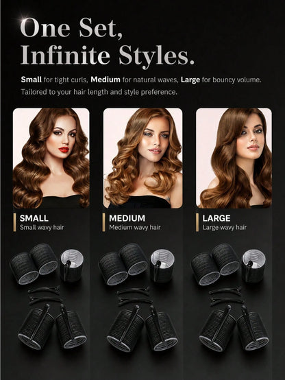 Plastic Self-Adhesive Heatless Hair Curler Set, Multi-Size Hair Rollers, DIY Hair Styling Tools, Self-Adhesive Hair Rollers, Home DIY Magic Styling Hair Curler, Women's Beauty Tools
