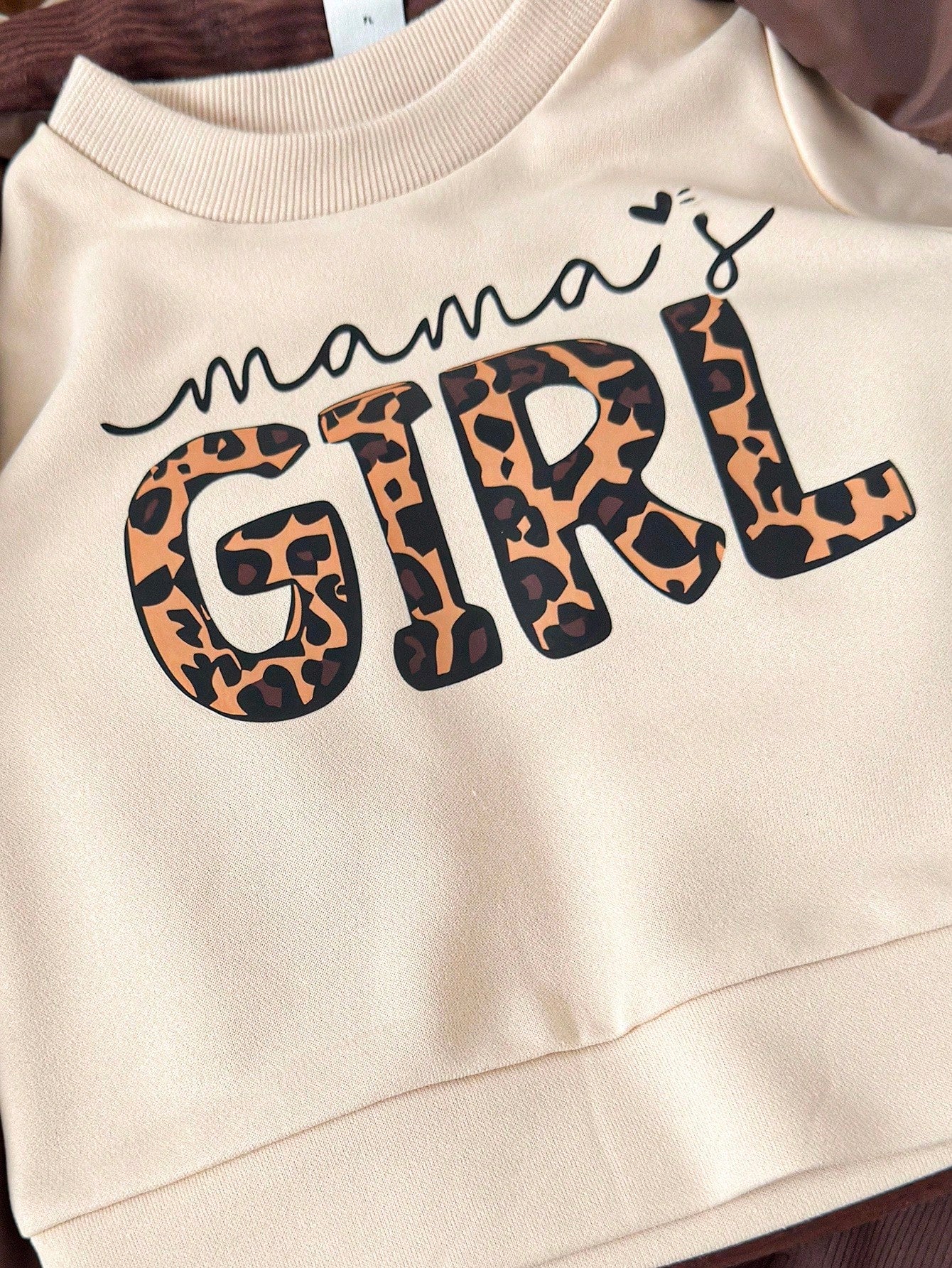 Playful Pals 3pcs/Set Baby Girl Autumn Corduroy Padded Vest Mama's Girl Printed Sweatshirt & Elastic Pants Shades Of Brown Autumn Cute Modest Matching Family 6M-3T