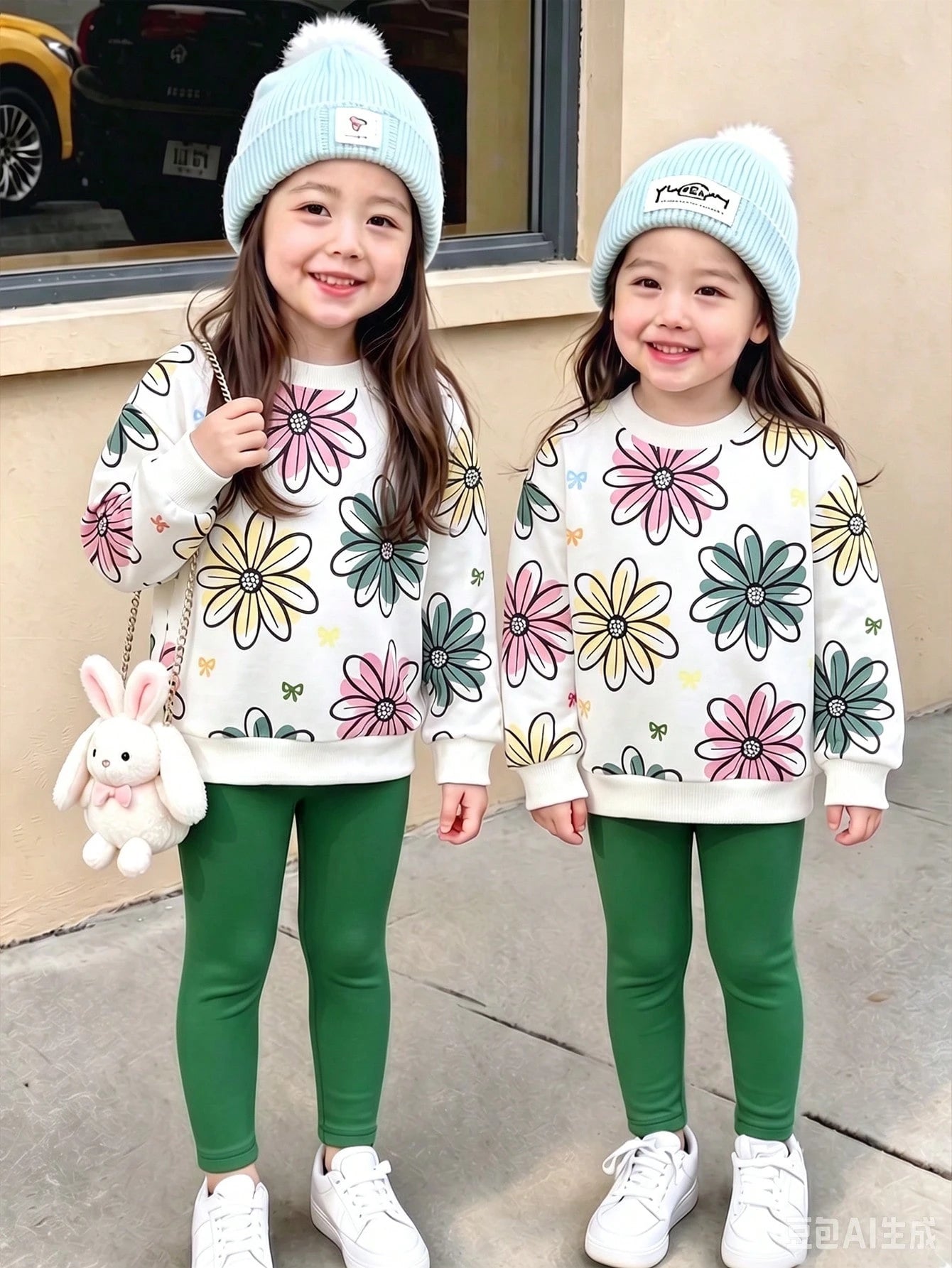 Playful Pals 6pcs Baby Girl Black And White,Autumn,Cute,Family Matching Outfit Set,Leopard Print,Bow,Flower,Heart,Letter Sweatshirt & Leggings,Fall Winter Clothes