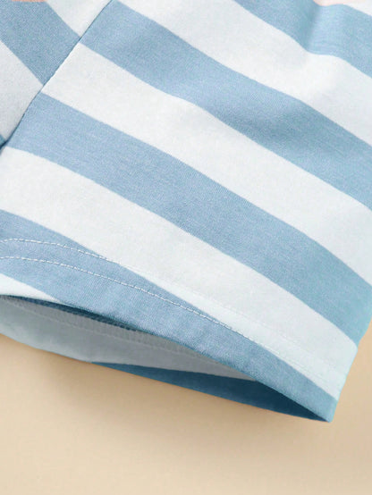 Playful Pals Baby Boy 5pcs Simple Solid Color Striped Shorts