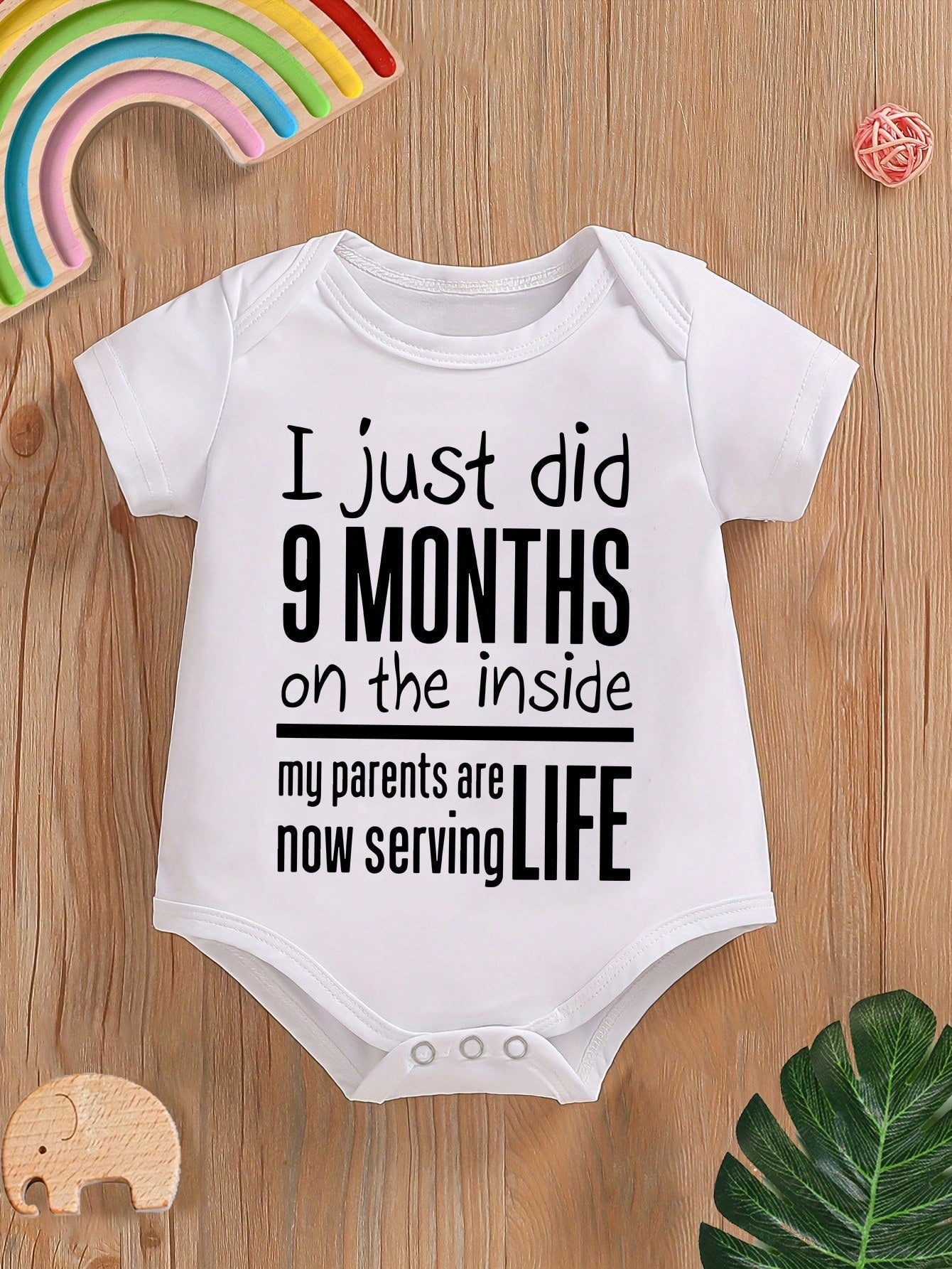Playful Pals Baby Boy Casual Fashion Simple Creative Letter Slogan Graphic Print Triangle Style Short Sleeve Bodysuit