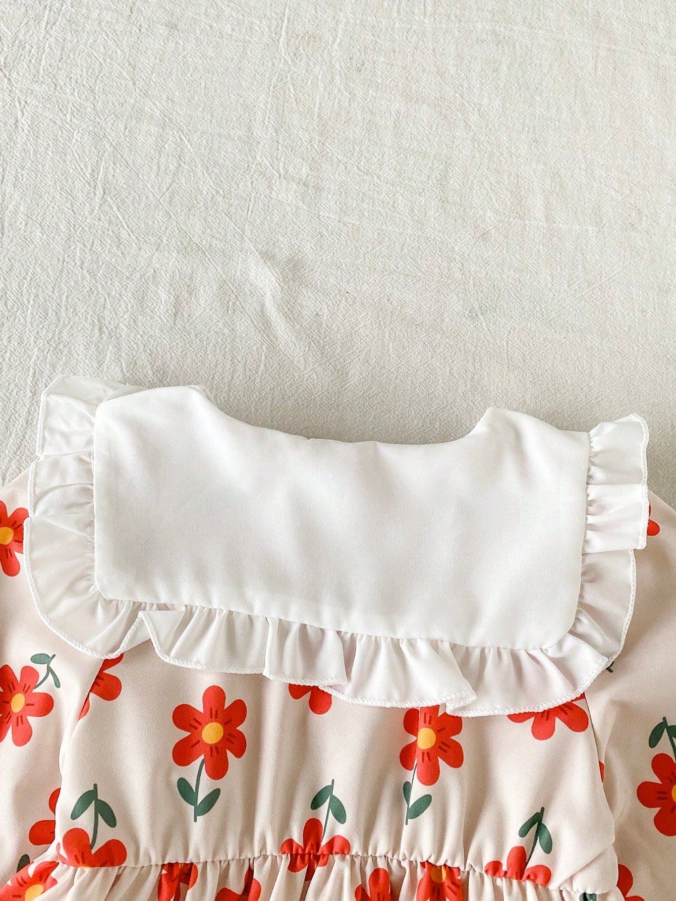 Playful Pals Baby Girl Infant Toddler Spring Autumn New Floral Print Pattern Dress Cute Long Sleeve Princess Dress Baby Toddler Outfit Stylish Forest Style Fashion Suitable For Outings And Casua