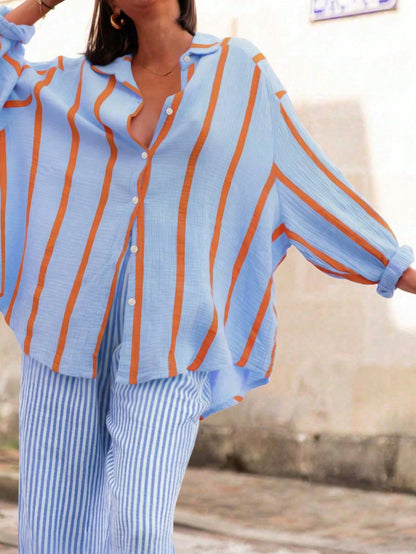 Plus Size Loose Blouse, Elegant Casual Commuter Fashion Outerwear, New Style Spring