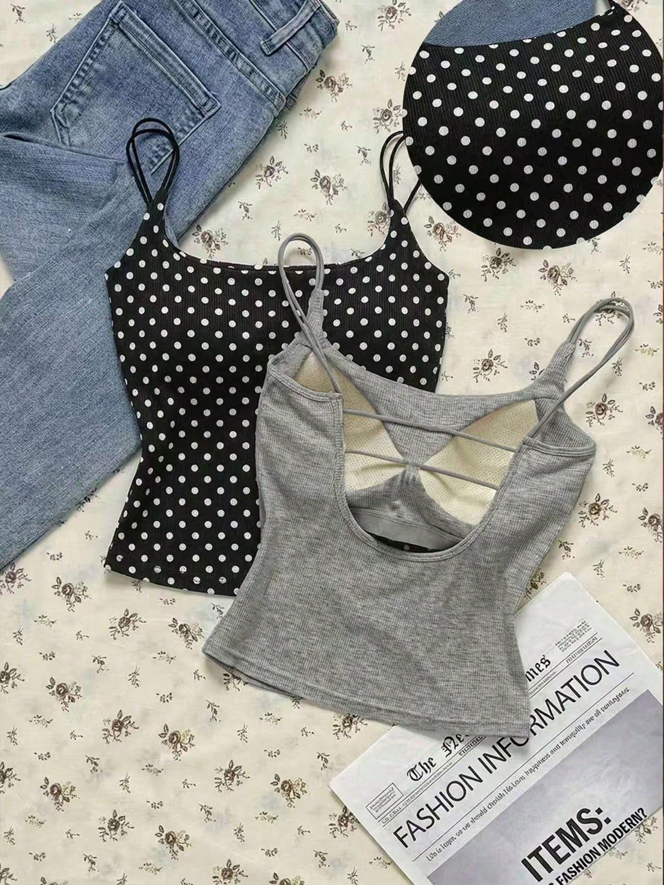 Plus Size Women Casual Versatile Camisole With Padded Bust