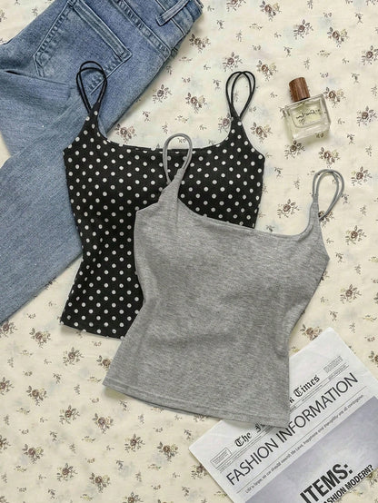 Plus Size Women Casual Versatile Camisole With Padded Bust