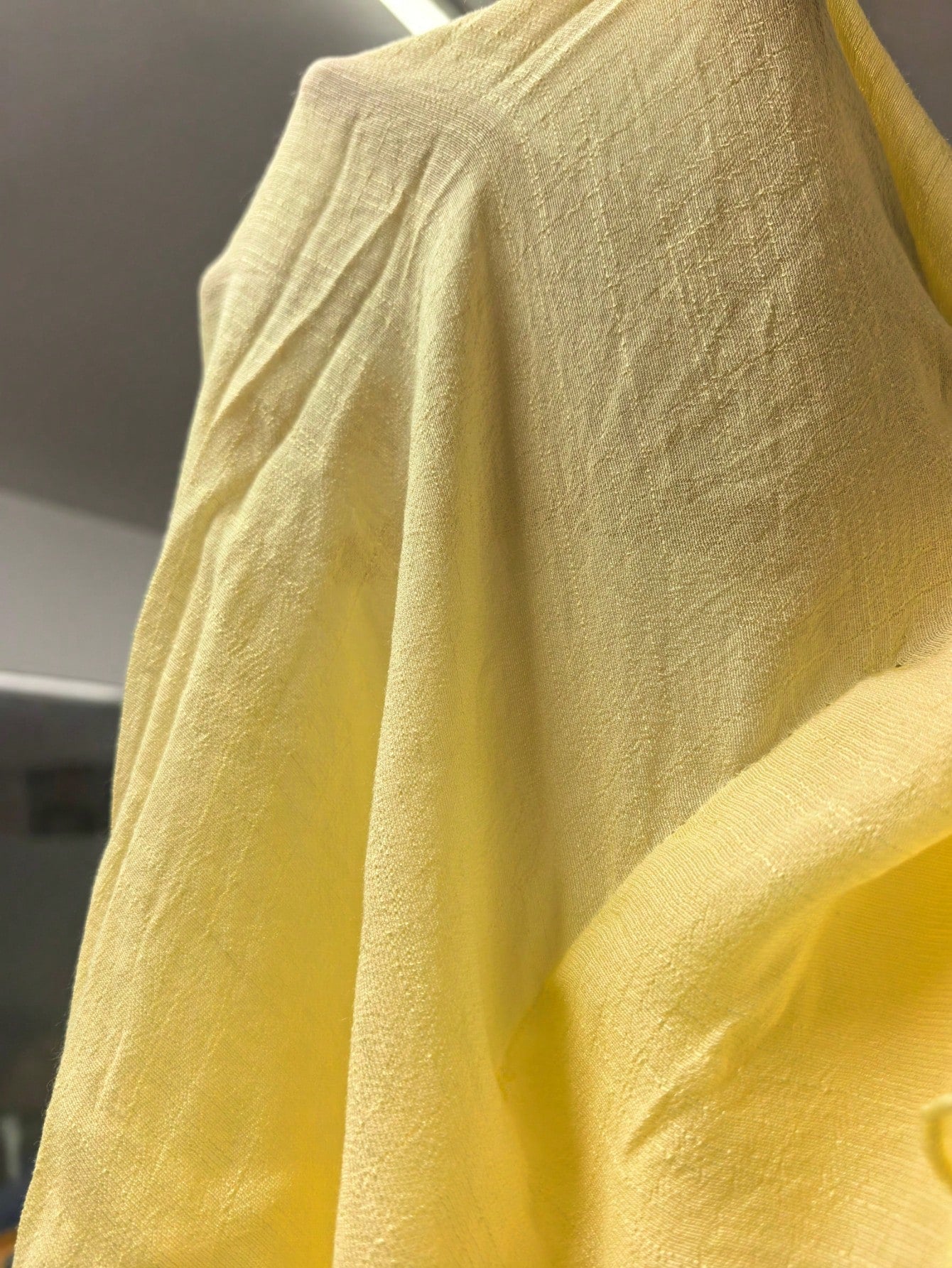 Plus Size Women's Summer Yellow Batwing Sleeve 3/4 Sleeve Blouse, Top, Single-Breasted Shirt, Solid Color Outerwear, Comfortable Ultra-Thin Breathable; Party Dress, Women's Easter Top, Beach Vacation