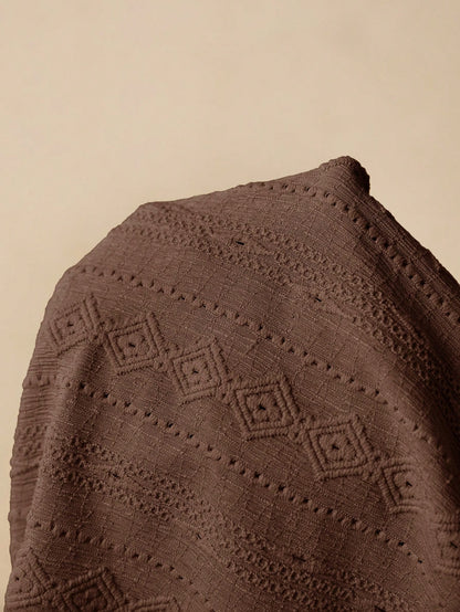Poéselle Summer Beach Holiday Jacquard Knit Cap Sleeve T-Shirt