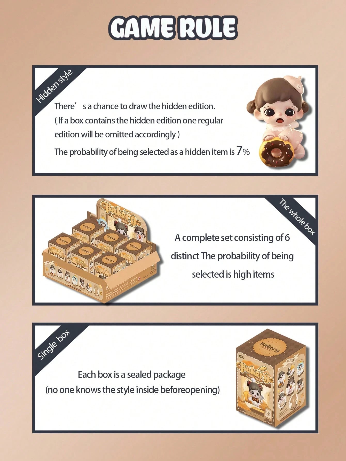 POKOJA LAND Bakery Themed Cute Blind Box(Non-Plush Filling)