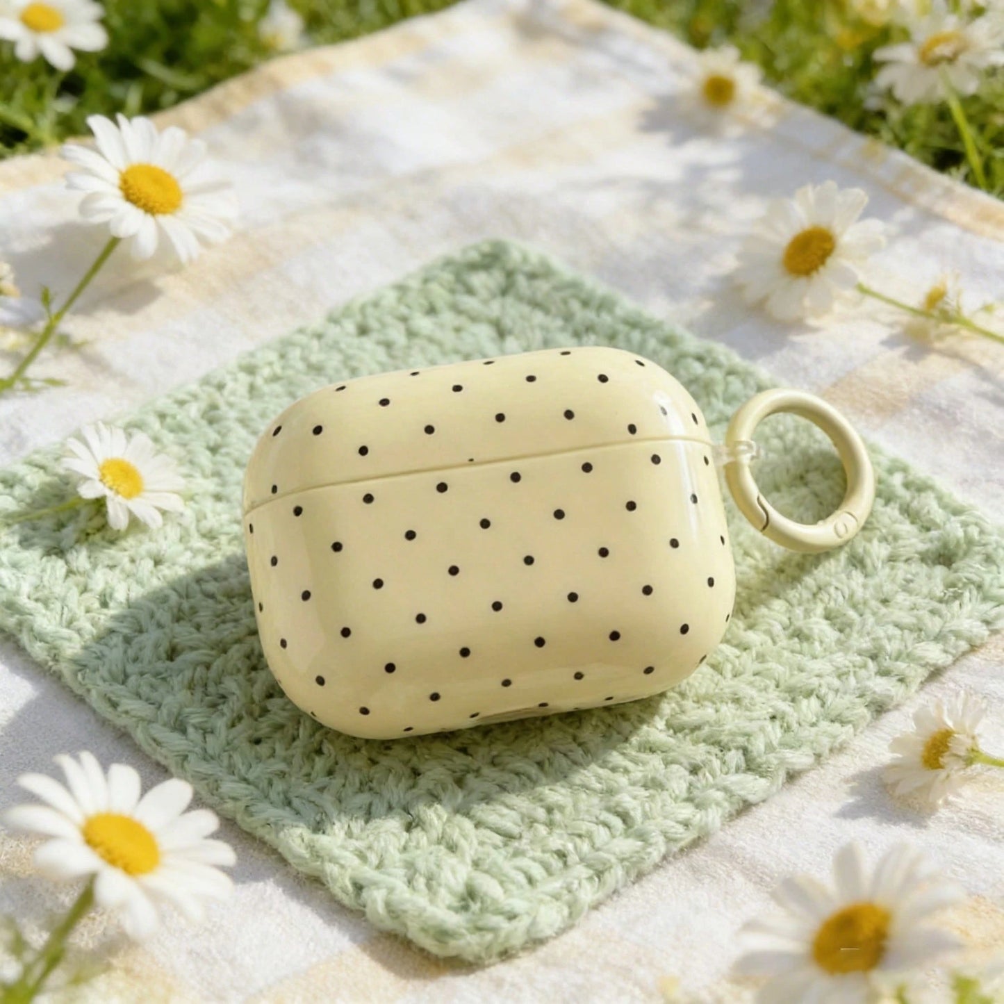 Polka Dot Minimalist Solid Color Small Polka Dot Hanging Ring Earphone Case Compatible With AirPods Pro 3, New Pro 2, Cute Apple 4 Minimalist 3, Personalized 1/2 Earphone Case For Women