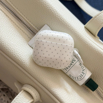 Polka Dot Minimalist Solid White Polka Dot Hanging Ring Earphone Case Compatible With AirPods Pro 3, New Pro 2, Cute Apple 4 Minimalist 3, Personalized 1/2 Earphone Case For Women