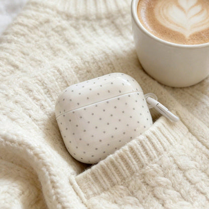Polka Dot Minimalist Solid White Polka Dot Hanging Ring Earphone Case Compatible With AirPods Pro 3, New Pro 2, Cute Apple 4 Minimalist 3, Personalized 1/2 Earphone Case For Women