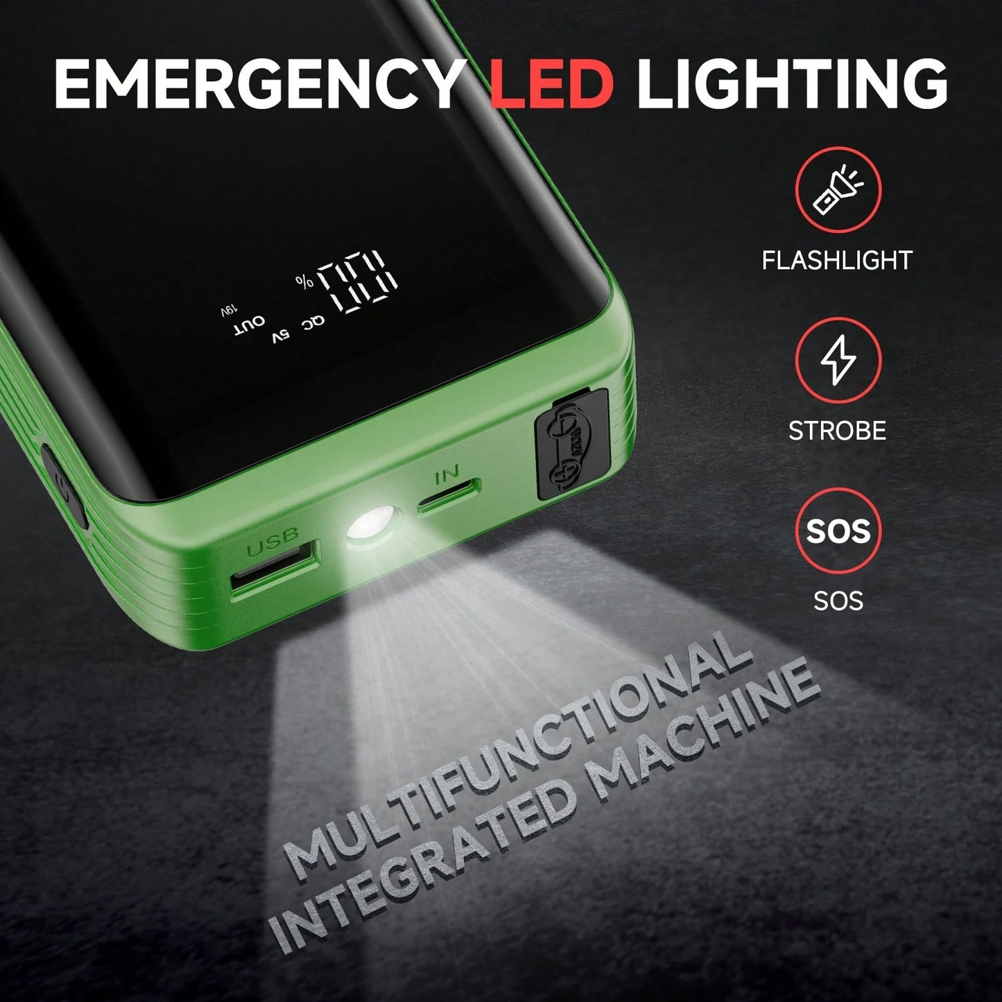 Portable 4500A Car Battery Jump Starter 12V, Fast Emergency Start For Dead Flat Battery, USB Charger & LED Flashlight, Compact Roadside Rescue Kit, Ideal Gift For Husband Dad Son, Winter-Ready Gear