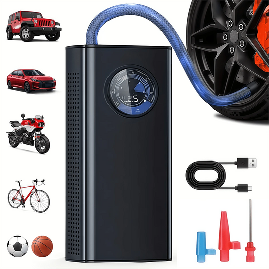 Portable Car Tire Air Pump 150PSl Digital Display Air Pump, With LED Lighting, Wireless Usb Charging, Compact And Lightweight, Suitable For Portable Emergency Equipment Such As Bicycles And Car Balls
