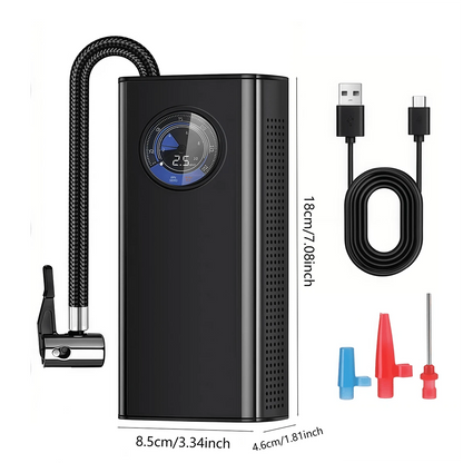 Portable Car Tire Air Pump 150PSl Digital Display Air Pump, With LED Lighting, Wireless Usb Charging, Compact And Lightweight, Suitable For Portable Emergency Equipment Such As Bicycles And Car Balls