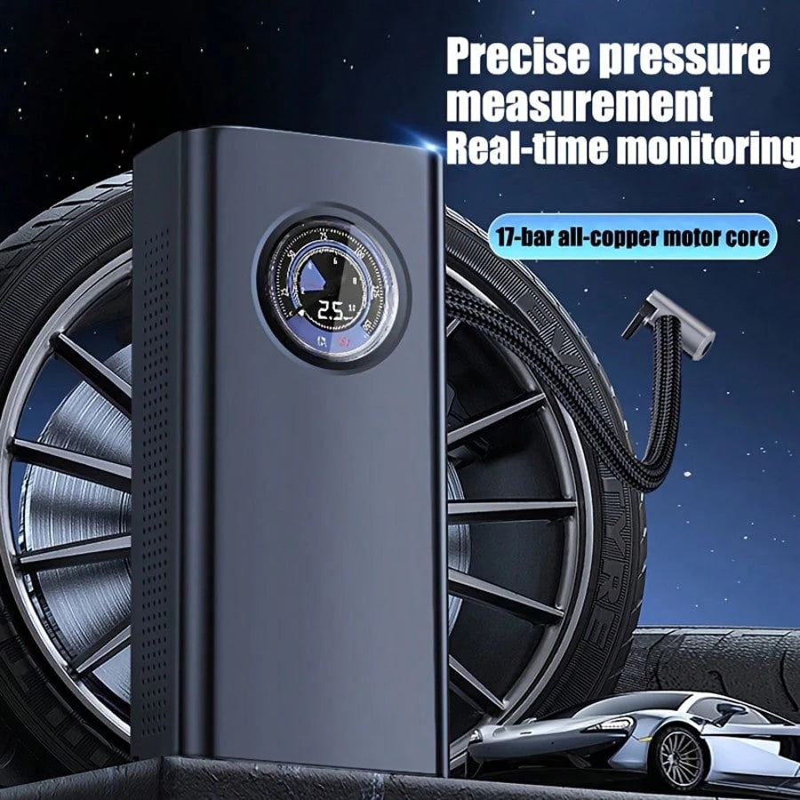 Portable Car Tire Air Pump 150PSl Digital Display Air Pump, With LED Lighting, Wireless Usb Charging, Compact And Lightweight, Suitable For Portable Emergency Equipment Such As Bicycles And Car Balls