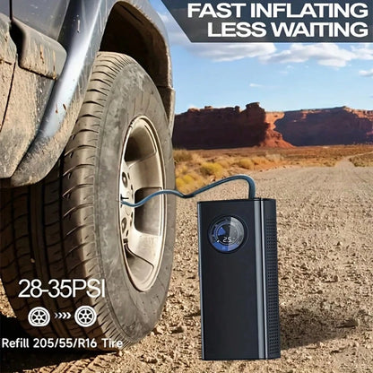 Portable Car Tire Air Pump 150PSl Digital Display Air Pump, With LED Lighting, Wireless Usb Charging, Compact And Lightweight, Suitable For Portable Emergency Equipment Such As Bicycles And Car Balls