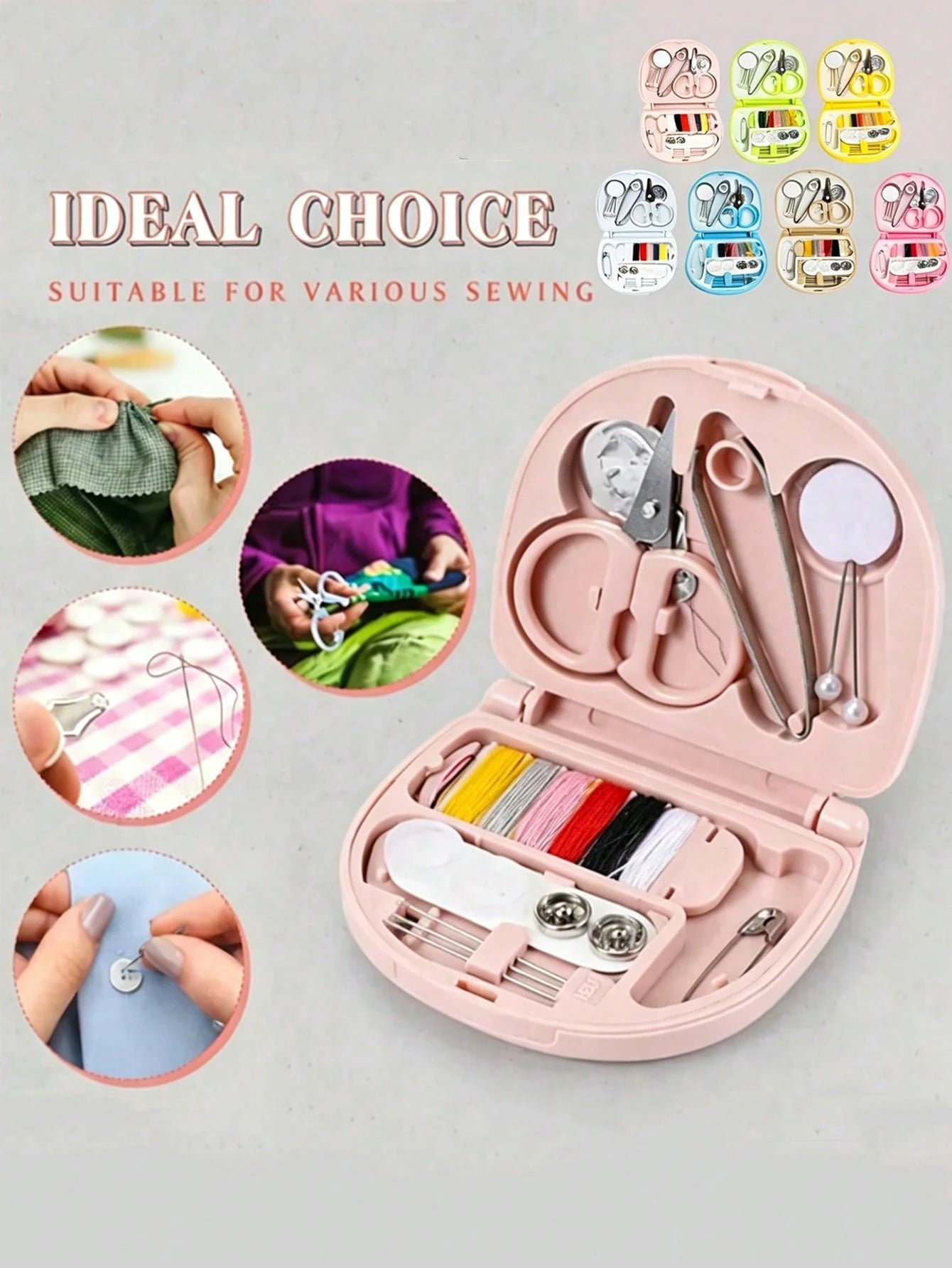 Portable Mini Sewing Box Small Sewing Kit Multi-Function Sewing Tool Set- Perfect Gift For Beginner Sewers: Sewing Kit- Foldable, DIY Sewing Supplies And Accessories, Designed For Travelers And Emer