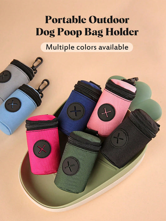 Portable Outdoor Dog Poop Bag Holder- Multi-Color Pet Waste Dispenser, Comfortable And Durable Poo Bag Dispenser For Walking, Hiking, Camping Essential Walking Accessory,Pink Blue Black Grey Green.