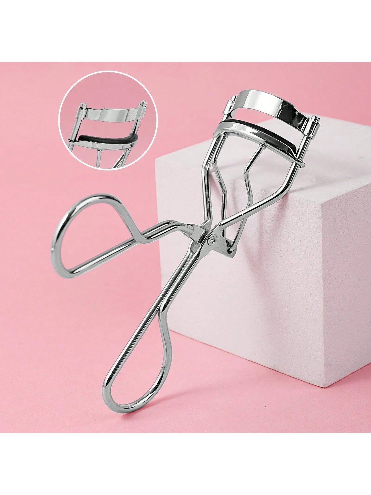 Portable Silver Eyelash Curler With 5 Silicone Pads, 1 Eyelash Curler, Long-Lasting Shaping For Bigger Eyes, Non-Damaging To Lashes, Suitable For Daily Makeup Eyelash Curling,Makeup,Cheap,Room Decor,V