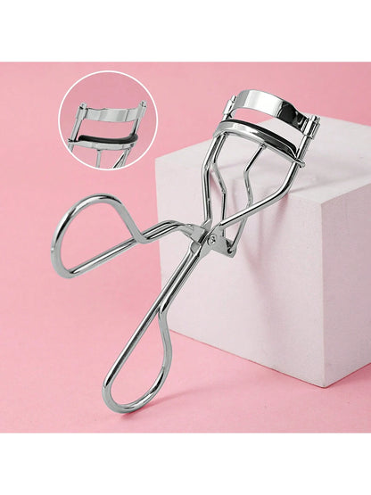 Portable Silver Eyelash Curler With 5 Silicone Pads, 1 Eyelash Curler, Long-Lasting Shaping For Bigger Eyes, Non-Damaging To Lashes, Suitable For Daily Makeup Eyelash Curling,Makeup,Cheap,Room Decor,V
