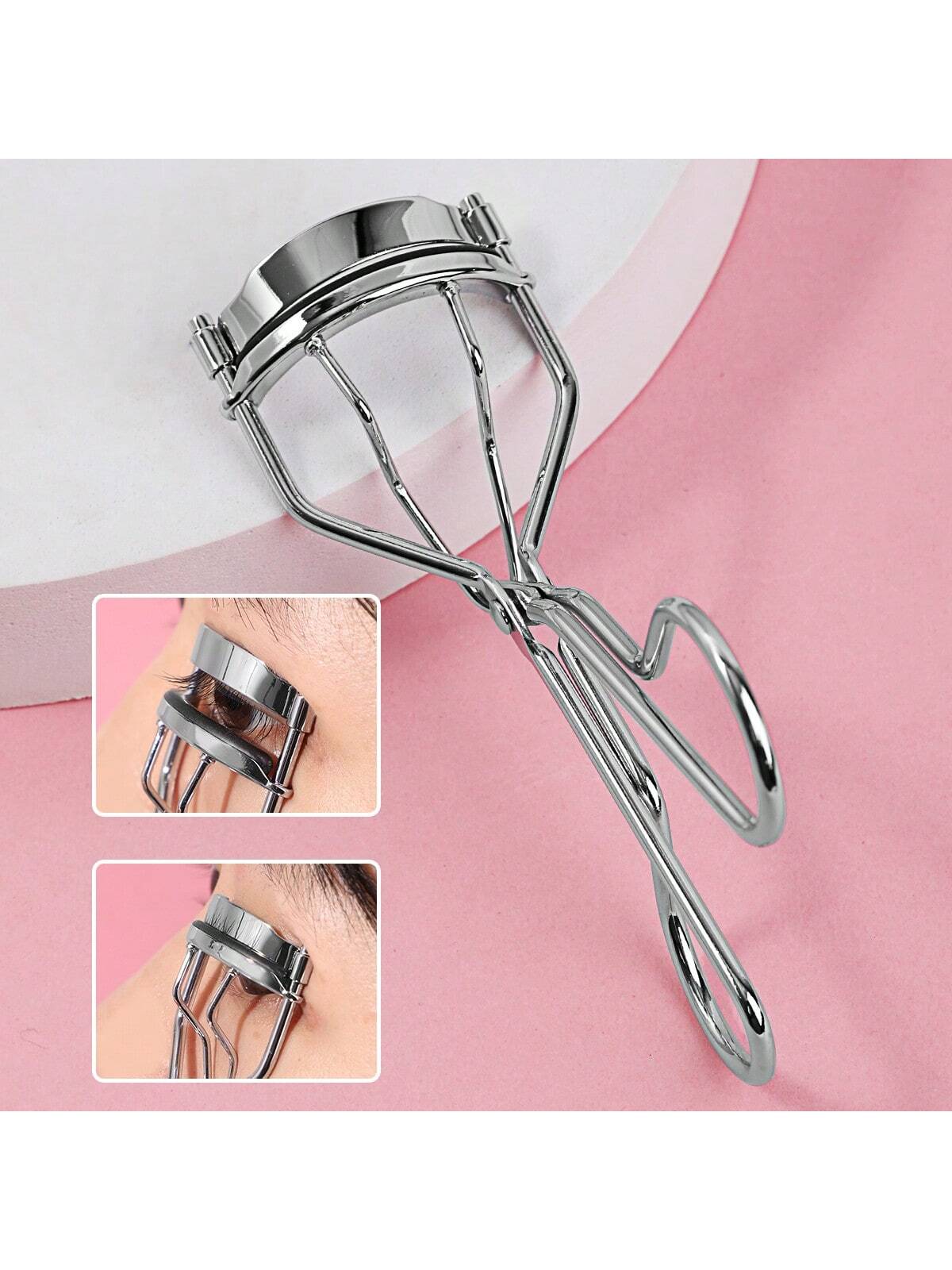 Portable Silver Eyelash Curler With 5 Silicone Pads, 1 Eyelash Curler, Long-Lasting Shaping For Bigger Eyes, Non-Damaging To Lashes, Suitable For Daily Makeup Eyelash Curling,Makeup,Cheap,Room Decor,V