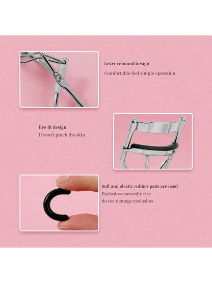 Portable Silver Eyelash Curler With 5 Silicone Pads, 1 Eyelash Curler, Long-Lasting Shaping For Bigger Eyes, Non-Damaging To Lashes, Suitable For Daily Makeup Eyelash Curling,Makeup,Cheap,Room Decor,V