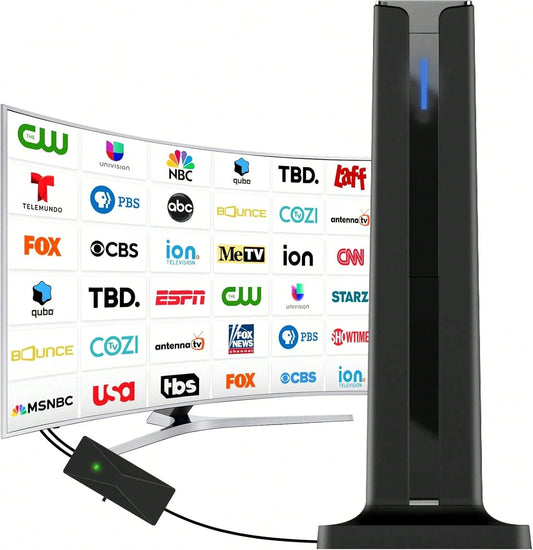 Portable Smart TV Indoor Antenna, 360° Long Range Digital Aerial With 3M Base For Girls Dorm Room, RV Travel & Camper Trailer,Room Decor,Dorm Room Essentials College,College Essentials,College Dorm Es