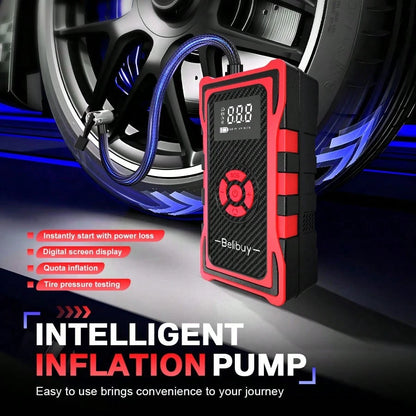 Portable Tire Inflator Air Compressor, Cordless Fast Inflation Pump With Digital Display & MultiNozzle Adapters, Built-In Long-Lasting Lithium Battery, For Car Motorcycle Bike Tires & Balls,Auto Acces