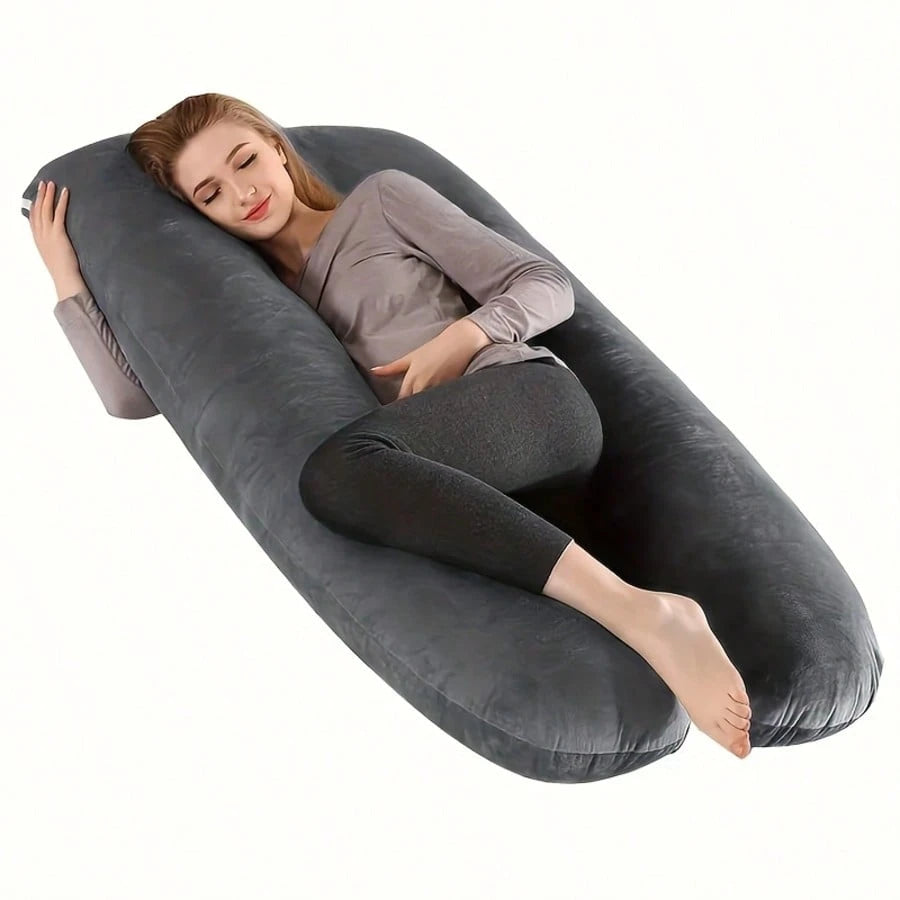Pregnancy Pillow With A Removable And Washable Pillowcase-Providing Support For Pregnant Women's Legs, Back, Neck, Shoulders, Hips, And Abdomen During Sleep.