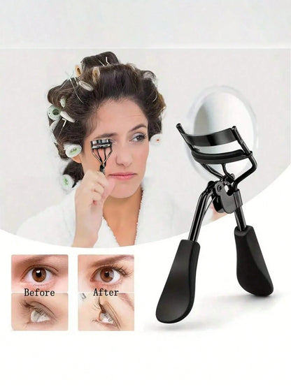 Premium Black Eyelash Curler With Replacement Pads- Easy To Use Beauty Tool, Essential Eyelash Curler, Portable & Comfortable, Suitable For All Eye Shapes & Lash Lengths, Quickly Curls Lashes, Beauty