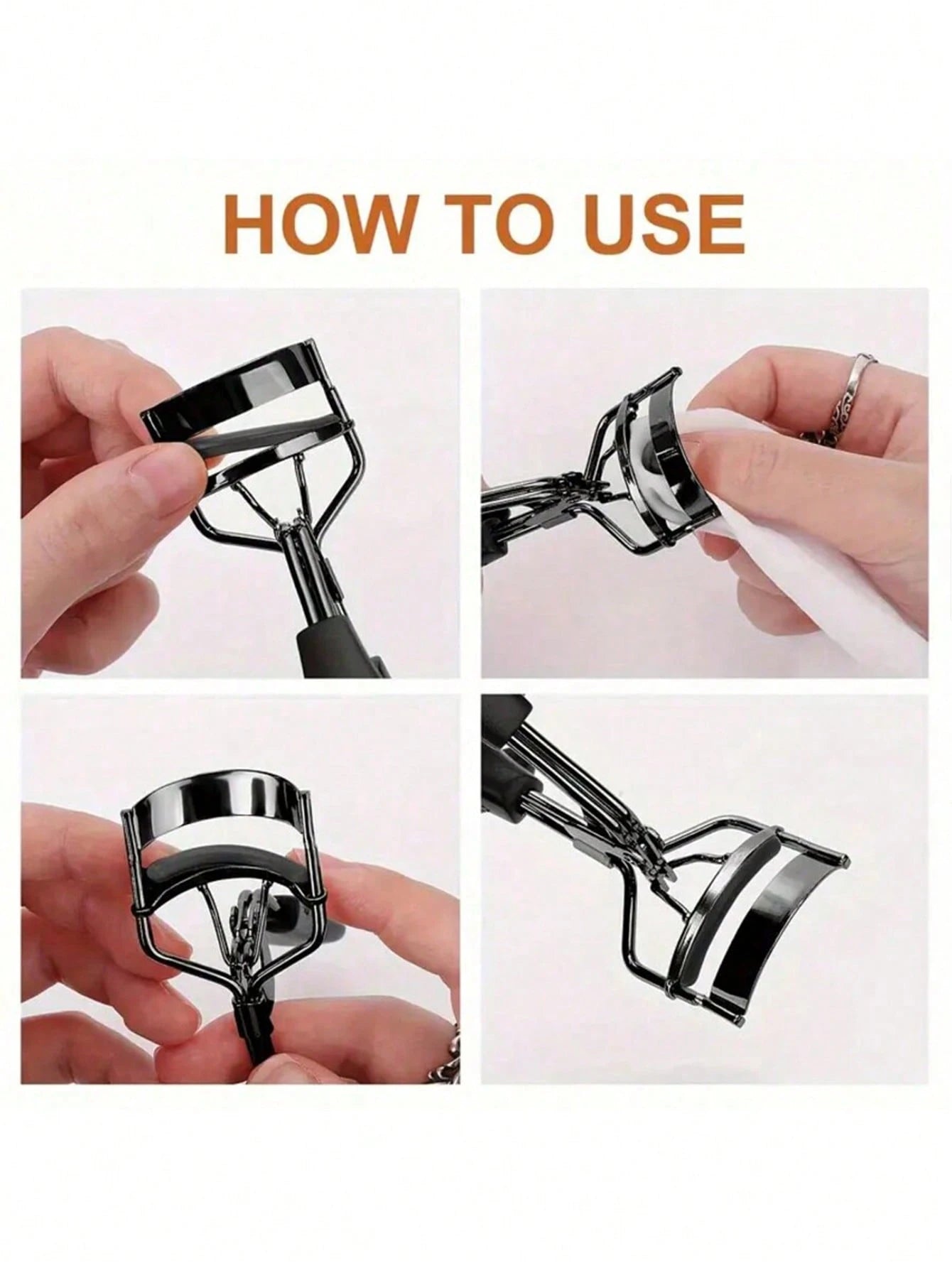 Premium Black Eyelash Curler With Replacement Pads- Easy To Use Beauty Tool, Essential Eyelash Curler, Portable & Comfortable, Suitable For All Eye Shapes & Lash Lengths, Quickly Curls Lashes, Beauty