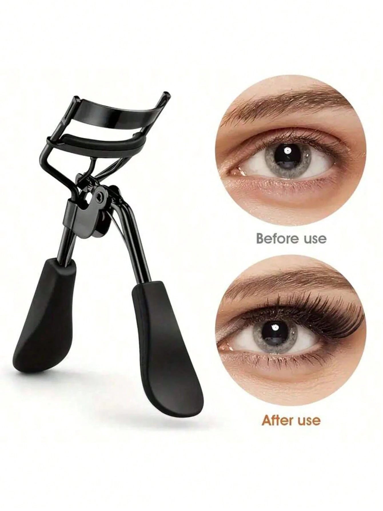 Premium Black Eyelash Curler With Replacement Pads- Easy To Use Beauty Tool, Essential Eyelash Curler, Portable & Comfortable, Suitable For All Eye Shapes & Lash Lengths, Quickly Curls Lashes, Beauty