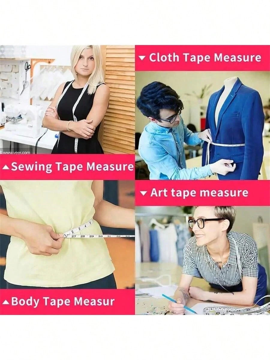 Premium Dual-Scale Inches & Centimeters Sewing Tape Measure, Soft Flexible Body Measurement Tailor Ruler For Weight Loss, Medical Care, Sewing & Crafts, Reverse Side Marked With 150cm Scale,Back To Sc