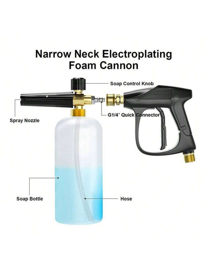 Pressure Washer Gun Car Washing Gun With 5pcs Soap Spray Nozzles 14mm M22 Socket 1/4" Quick Release Snow Foam Gun Car Water Gun