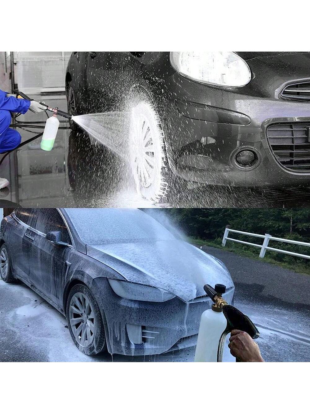 Pressure Washer Gun Car Washing Gun With 5pcs Soap Spray Nozzles 14mm M22 Socket 1/4" Quick Release Snow Foam Gun Car Water Gun