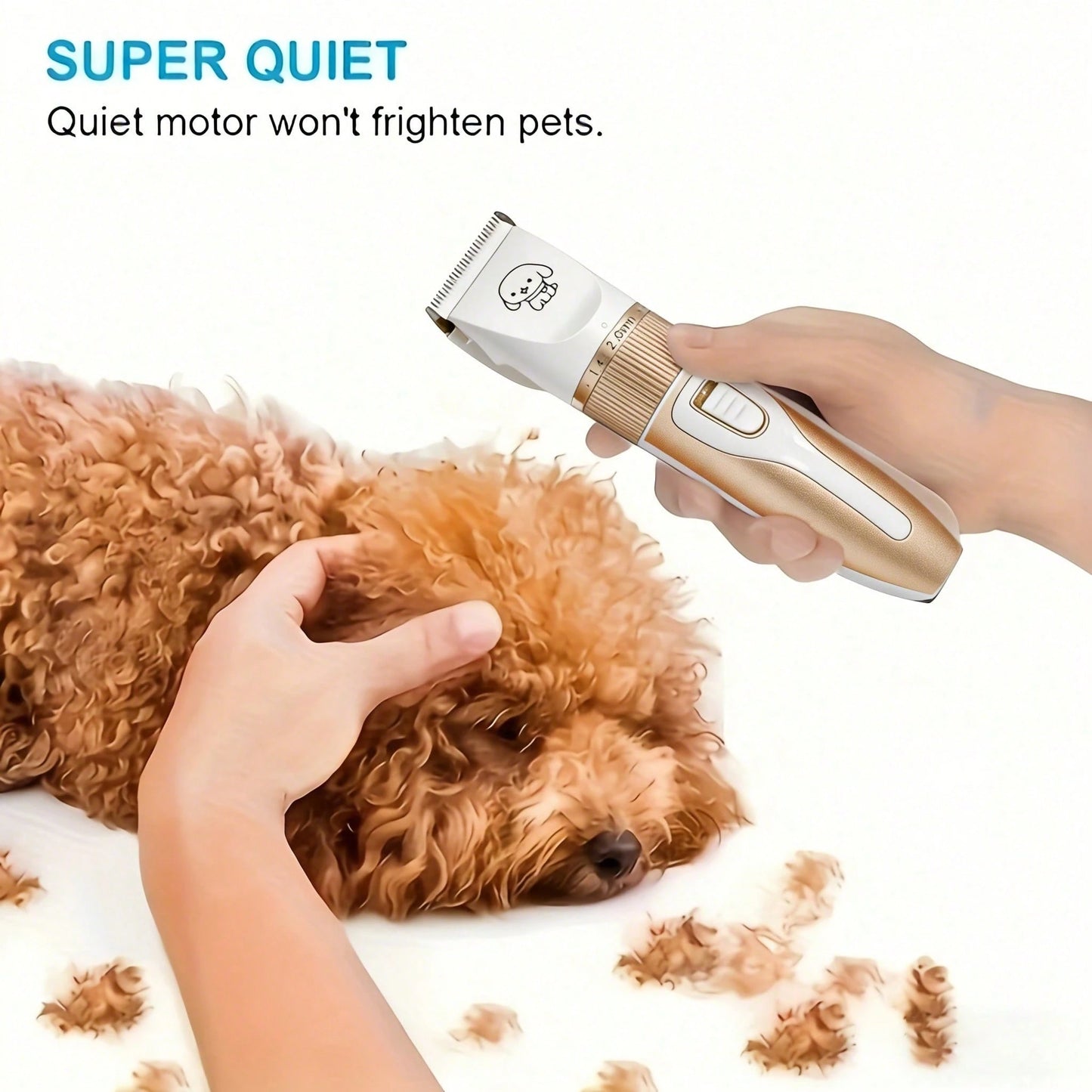 Professional Dog Grooming Kit, Quiet Hair Clippers Set For Dog, USB Rechargeable Cat Pets Cordless Dog Grooming Tools