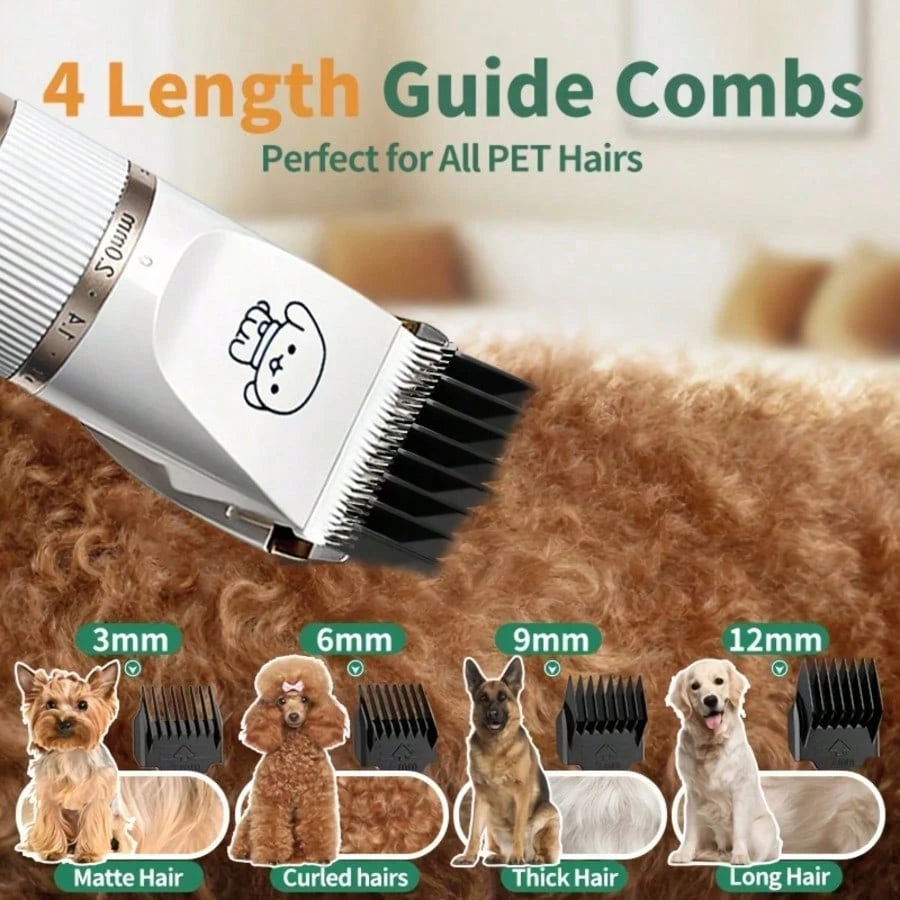 Professional Dog Grooming Kit, Quiet Hair Clippers Set For Dog, USB Rechargeable Cat Pets Cordless Dog Grooming Tools