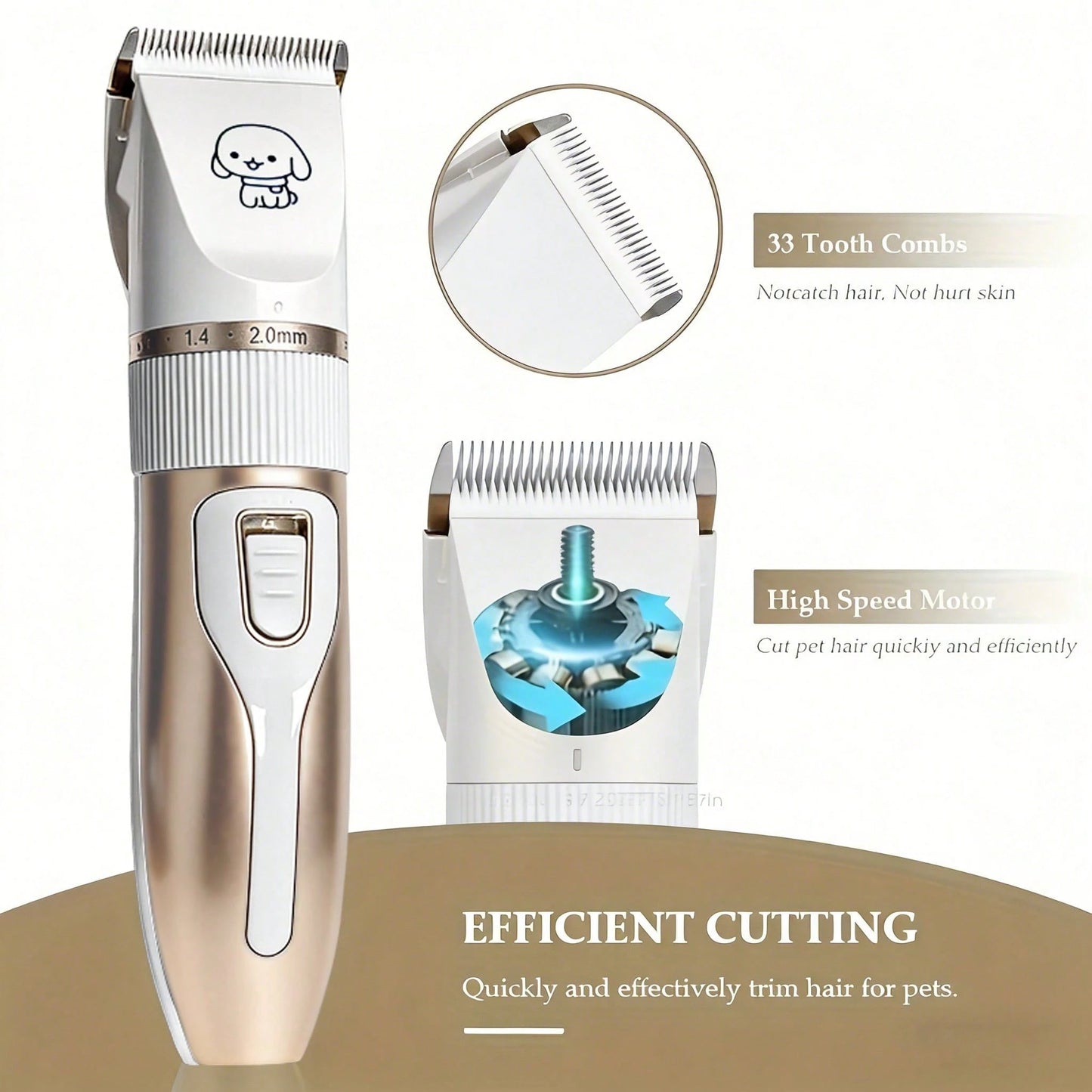 Professional Dog Grooming Kit, Quiet Hair Clippers Set For Dog, USB Rechargeable Cat Pets Cordless Dog Grooming Tools