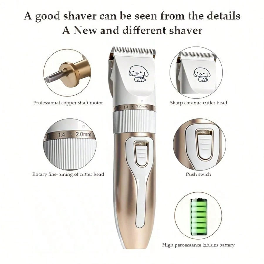 Professional Dog Grooming Kit, Quiet Hair Clippers Set For Dog, USB Rechargeable Cat Pets Cordless Dog Grooming Tools