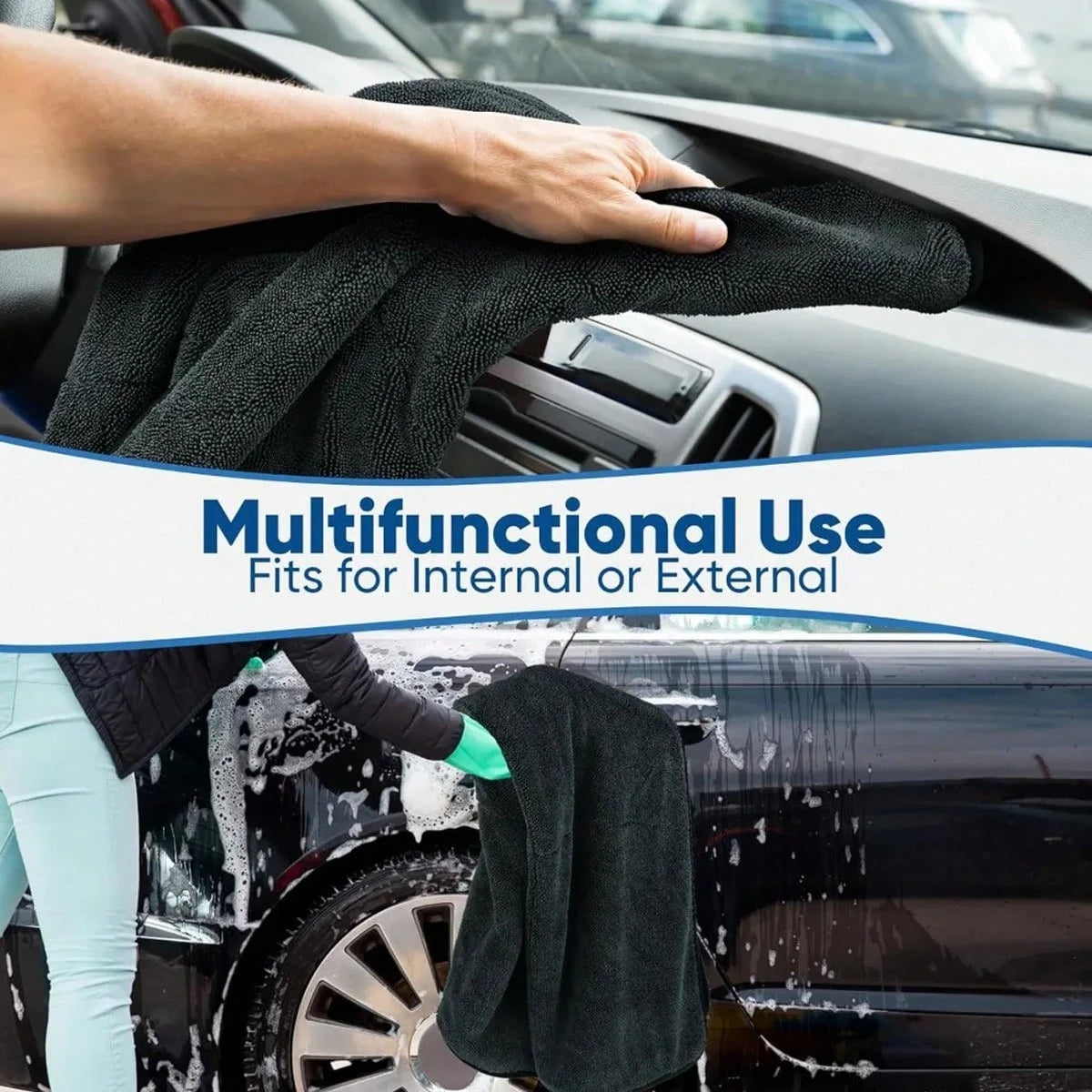 Professional Grade Ultra-Fine Microfiber Car Towel Vehicle Cleaning Towel Car Cleaning Drying Super Absorbent Car Window Cleaning Towel Car Detailing Cleaning Product Absorbent Towel Durable Cleaning