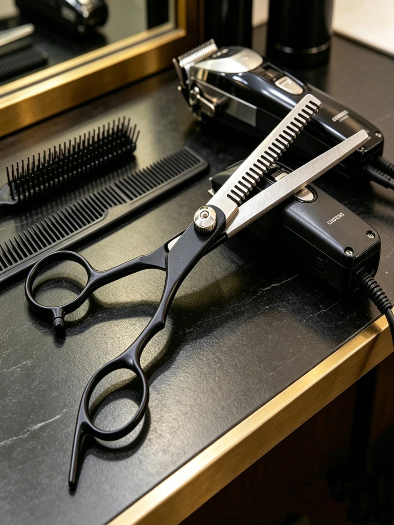 Professional Hair Cutting Scissors Set, Hair Shears, Thinning Scissors, Hair Comb, Home Haircutting Tools, Sharp Stainless Steel Hair Trimmer, Bangs Layering And Styling Trimming Tools