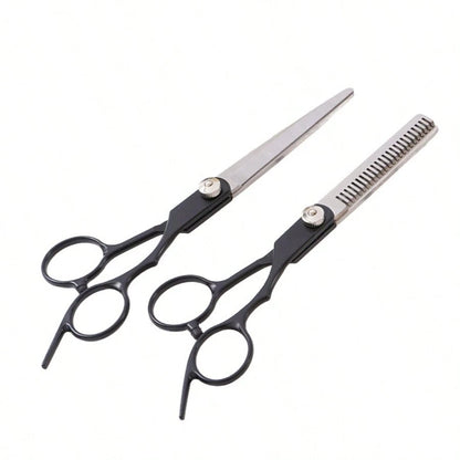 Professional Hair Cutting Scissors Set, Hair Shears, Thinning Scissors, Hair Comb, Home Haircutting Tools, Sharp Stainless Steel Hair Trimmer, Bangs Layering And Styling Trimming Tools